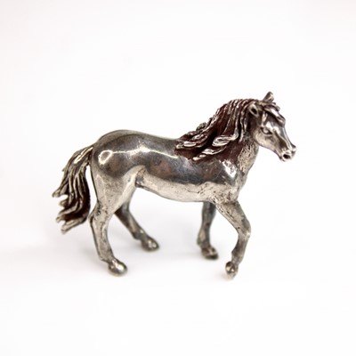 Lot 123 - A late 20th century miniature silver horse...