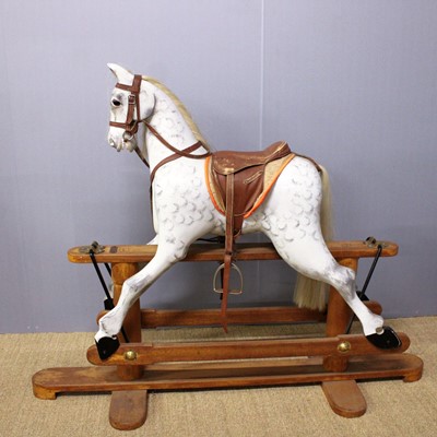 Lot 363 - An early 20th century dapple-grey rocking...