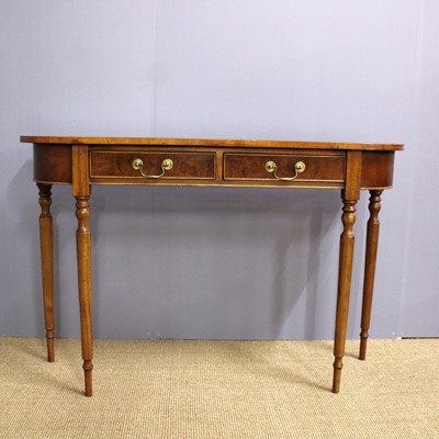 Lot 347 - A walnut and figured walnut demi-lune hall...