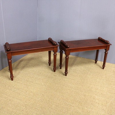 Lot 345 - A pair of mahogany window seats, each having...