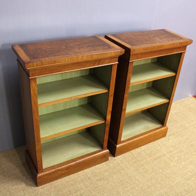 Lot 339 - A pair of walnut and figured walnut...