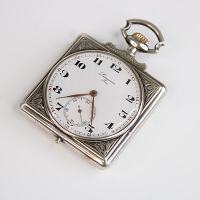 Lot 144 - A white metal Longines 4 Grands Prix open face...