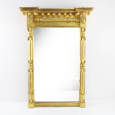 Lot 353 - A late Regency giltwood and gesso pier glass,...