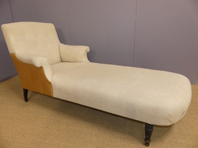 Lot 720 - A 19th century plain upholstered day bed, w.80cm