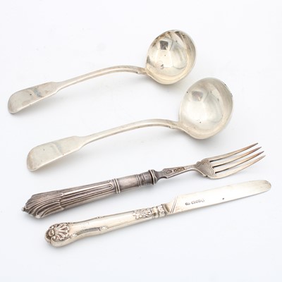 Lot 229 - A pair of George IV silver sauce ladles, in...