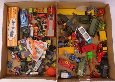 Lot 245 - 2 trays containing loose and playworn diecast...