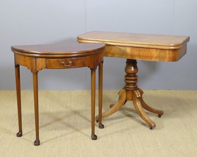 Lot 670 - A circa 1900 mahogany demi-lune baize lined...