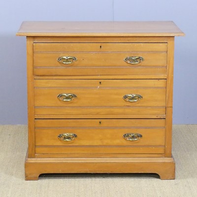 Lot 673 - An Edwardian satin walnut squarefront chest of...