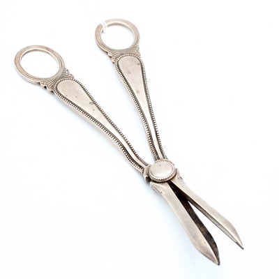 Lot 207 - A pair of Victorian silver grape scissors,...