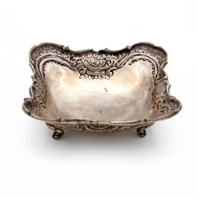 Lot 218 - A continental silver pin tray, of shaped...