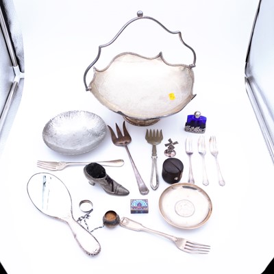 Lot 228 - A collection of silver and white metal wares,...