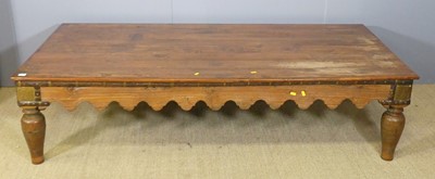Lot 615 - A large rustic Eastern stained elm and metal...