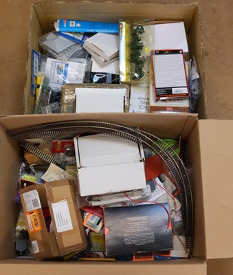Lot 438 - Two boxes containing various 00 gauge...