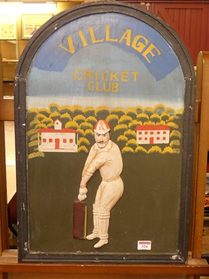 Lot 524 - A reproduction painted wood village cricket...