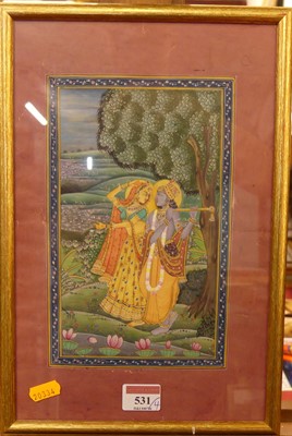 Lot 531 - Indian Mughal School - gouache, 23 x 14cm; H....
