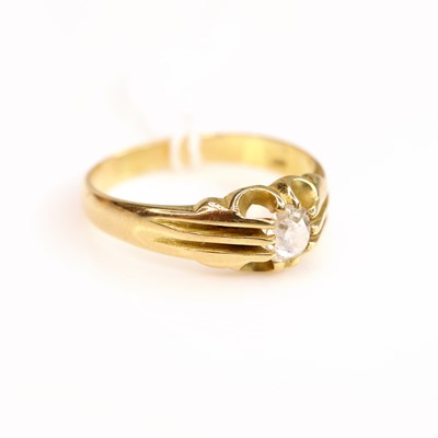 Lot 270 - A gent's 18ct gold diamond signet ring, the...