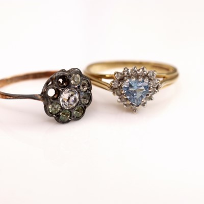 Lot 273 - A modern 9ct gold, blue topaz and white stone...