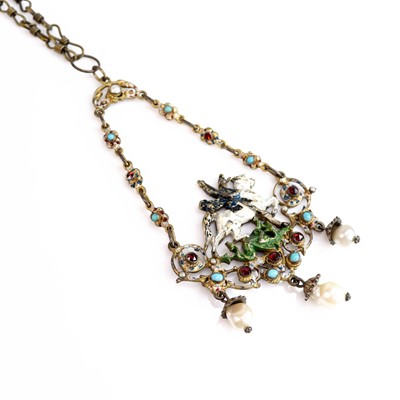 Lot 287 - A Zoltan White Arts & Crafts silver-gilt and...