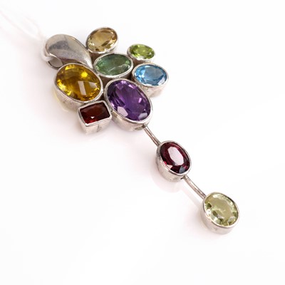 Lot 290 - A contemporary silver and semi-precious set...