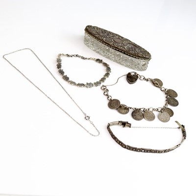 Lot 298 - A silver bracelet set with Victorian and...