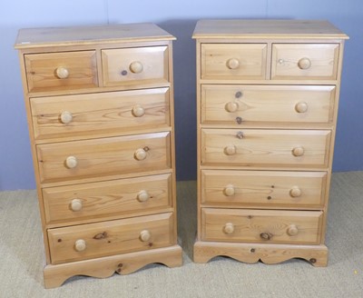 Lot 677 - A pair of modern pine squarefront chests, each...