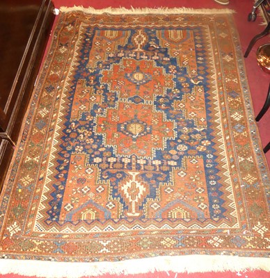 Lot 738 - A Caucasian Kazak woollen rug (worn), 190 x 148cm