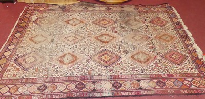 Lot 742 - A Turkish Kilim woollen rug (heavily worn),...