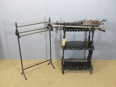 Lot 710 - A late Victorian ebonised three-tier whatnot...