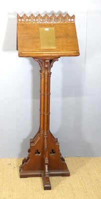 Lot 712 - A Victorian Gothic Revival oak ecclesiastical...