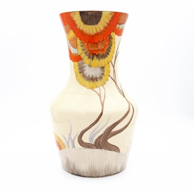 Lot 97 - A Clarice Cliff 'Rhodanthe' pattern vase, of...