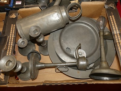 Lot 112 - A collection of pewter, 18th century and later,...