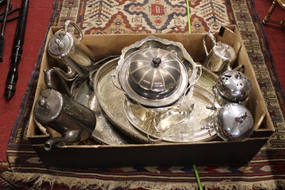 Lot 161 - A collection of silver plated wares, to...