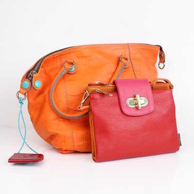 Lot 303 - A group of two leather handbags, comprising a...
