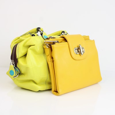Lot 306 - A group of two handbags, comprising a yellow...