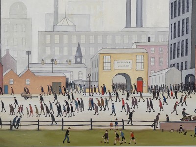 Lot 505 - After L.S. Lowry - acrylic on canvas, 50 x 75cm