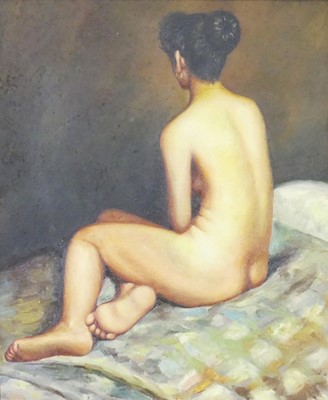 Lot 506 - Late 20th century school - Female nude, oil on...