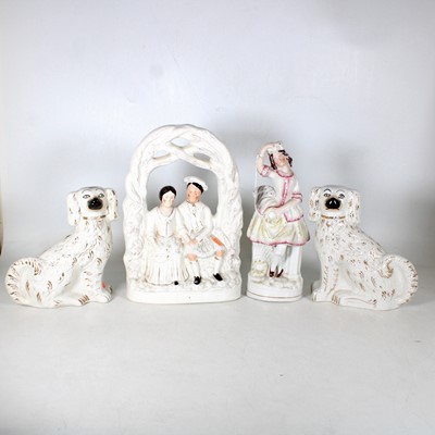 Lot 7 - A group of Staffordshire pottery, to include a...