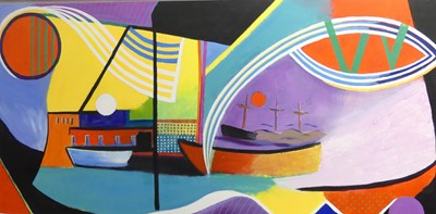 Lot 590 - Bill Barr - Montgomery, acrylic on plywood...