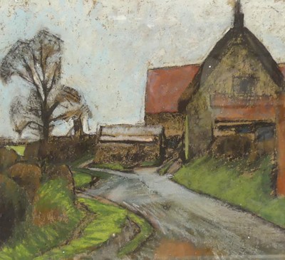 Lot 531 - Horace Bray - Thatched cottage, pastel, 22 x...