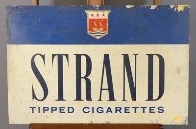 Lot 538 - A double-sided printed tin advertising sign...