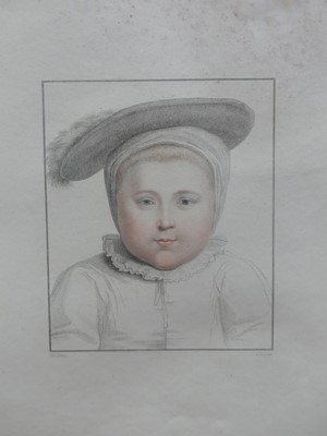 Lot 545 - After Holbein - three colour portrait...