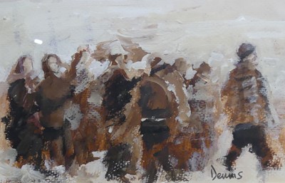 Lot 549 - Dennis Nash (b.1947) - Waiting, oil on canvas...