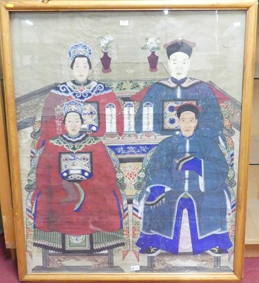Lot 572 - A Chinese ancestor portrait painting, early...