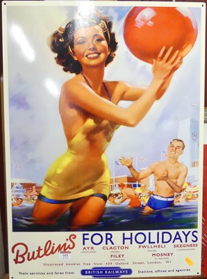 Lot 593 - A reproduction printed tin advertising sign...