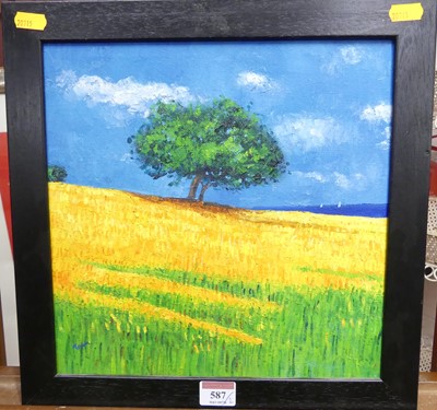 Lot 587 - D. Chambers - Horses, acrylic, signed lower...