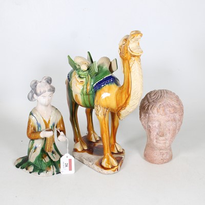 Lot 28 - A contemporary Chinese Tang-style polychrome...