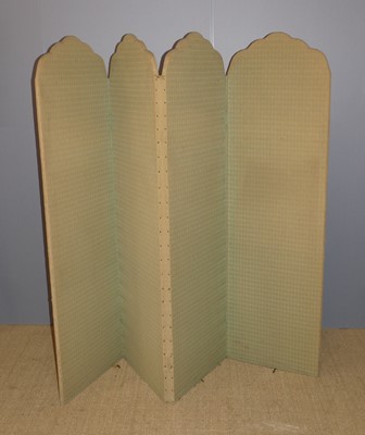 Lot 603 - A fabric covered four-fold dressing screen,...