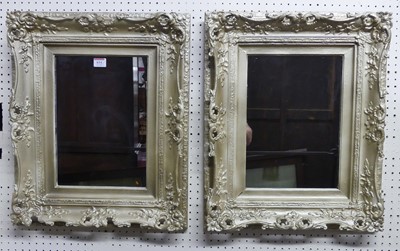 Lot 614 - A pair of floral decorated rectangular wall...