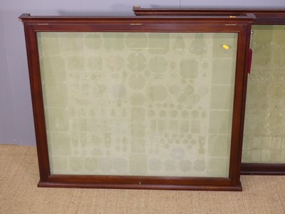 Lot 618 - A pair of contemporary mahogany wall mounted...