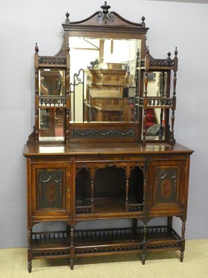 Lot 624 - A circa 1900 rosewood mirror back sideboard,...